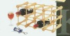 Wholesale assembled wine bottle shelf in natural color