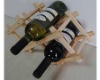 Wholesale natural folding wood cheaper wine rack for 3bottles