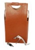 Wholesale Pu leather wine holder for 2bottles with 2pcs accessories