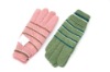 Wholesale knitted jacquard striped winter fashion acrylic glove