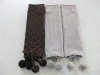 Wholesale women jacquard long gloves with poms