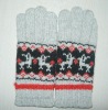Wholesale women fashion jacquard deer gloves