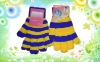 Wholesale Cute embroider stripe acrylic fashion glove