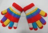 Wholesale Kids' Lovely Rainbow Acrylic Gloves