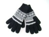 Wholesale Classic jacquard black knit gloves