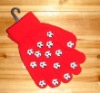 Wholesale Knitted offset print acrylic football glove
