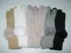 Wholesale women jacquard gloves with fur