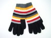 Winter stripped knit gloves