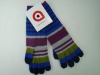 striped knit glove