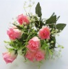 Wholesale artificial pink 11 heads the silk rose flower