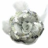 Wholesale Sequin Glitter White Rose Flowers