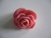 Wholesale hard plastic charming pink rose shaped ring