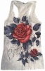Wholesale lady cacual 100% cotton rose t-shirt