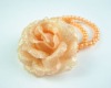 Wholesale New Barrette Hair Clip Rose Flower Acryl Bead Orange