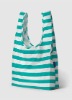 Green Striple Folding Shopping Bag