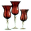 Wholesale Red glass candle holder