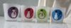 Wholesale colored glass candle holder with decal