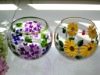 Wholesale glassware handpainted glass candle holder