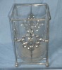 Wholesale Glass Candle Holder with Metal Edge