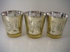 Wholesale gold butterfly glass candle holder for holiday decoration