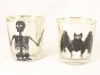 Wholesale Halloween glass candle holder with skeleton decoration