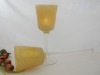 Wholesale Stemmed Glass Candle Holder with Gold Chirstmas Tree