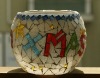 Christmas Mosaic Glass Candle Holder