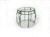 Wholesale hanging bright glass hurricane lamp with metal bracket