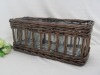 Wholesale Square Glass Candle Holder with Willow Basket