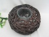 Wholesale Clear Glass Candle Holder in Willow Basket