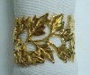 Wholesale gold napkin ring with leaf design