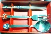 Wholesale Wholesale - Stainless Steel Dinnerware Facebook Spoon,Chopsticks &Fork Peking Opera Gifts(3pcs/set ,80sets/lot)