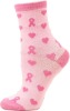 Wholesale Pink Hearts and Ribbons Socks Women