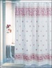 Wholesale 100% polyester waterproof yellow fabric shower curtain