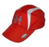Wholesale polyester red sports hats with printing