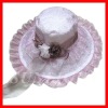 Wholesale Fashion lady hat,wedding hat with lace flower ornament