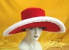 Wholesale lady's red plush holloween party hat/carnival hat/christmas hat