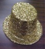 Wholesale party hat festival hat flat top glitter hat