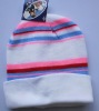 Wholesale colorful stripe fold hat with bobble