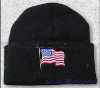 Wholesale USA knitted hat with flag logo