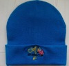 Wholesale blue Embroidered Knit Hat