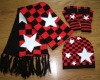 Wholesale Knitted winter scarf hat & gloves set in fashion