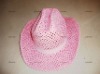 Wholesale Romantic pink paper cowboy hat
