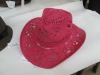 Wholesale red paper cowboy hat