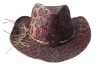 Wholesale Raffia Straw Cowboy Hat With Leopard Pattern