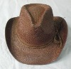 Wholesale (HCB1317) Fashion Paper Straw Cowboy Hat With Ribbon Trim