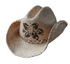 Wholesale Fashion Straw Cowboy Hat With Printed Pattern