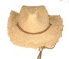 Fashion Natural Straw Cowboy Hat with Raw Brim