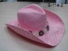 Wholesale paper straw cowboy hats with shining beads