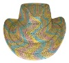 Fashion Colorful Paper Straw Cowboy Hat